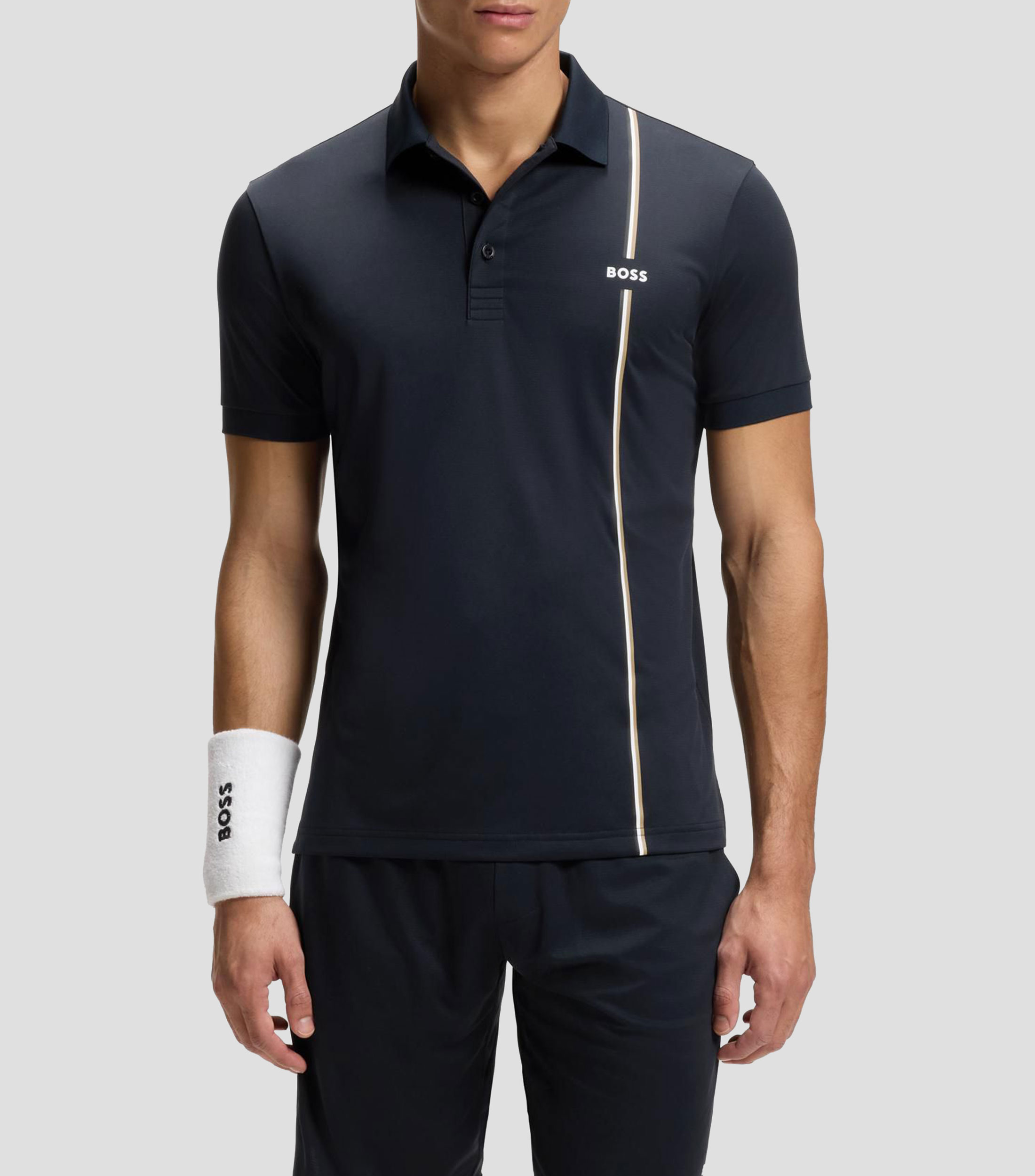 Playera tipo polo Active de secado rápido con la raya característica de la firma Hombre